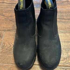 Skechers Womens Workshire JANNIT Black Composite Toe  Sz 7